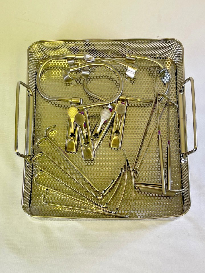 Jarit Aesculap Davis Mouth Gag Set w/ Sterilization Tray ENT 13 Piece