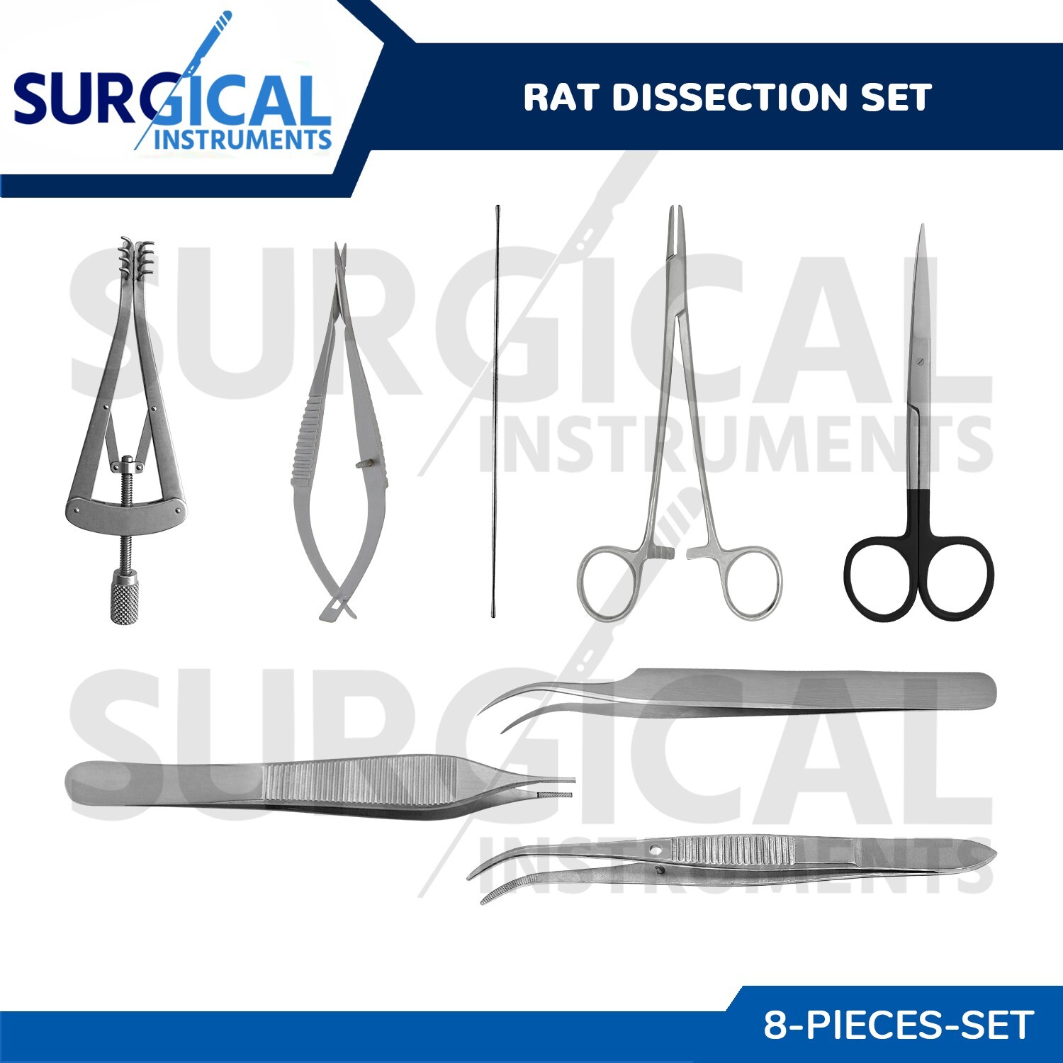 8 Pcs Rat Dissection Set German Grade Surgical Veterinary Instrument Kit