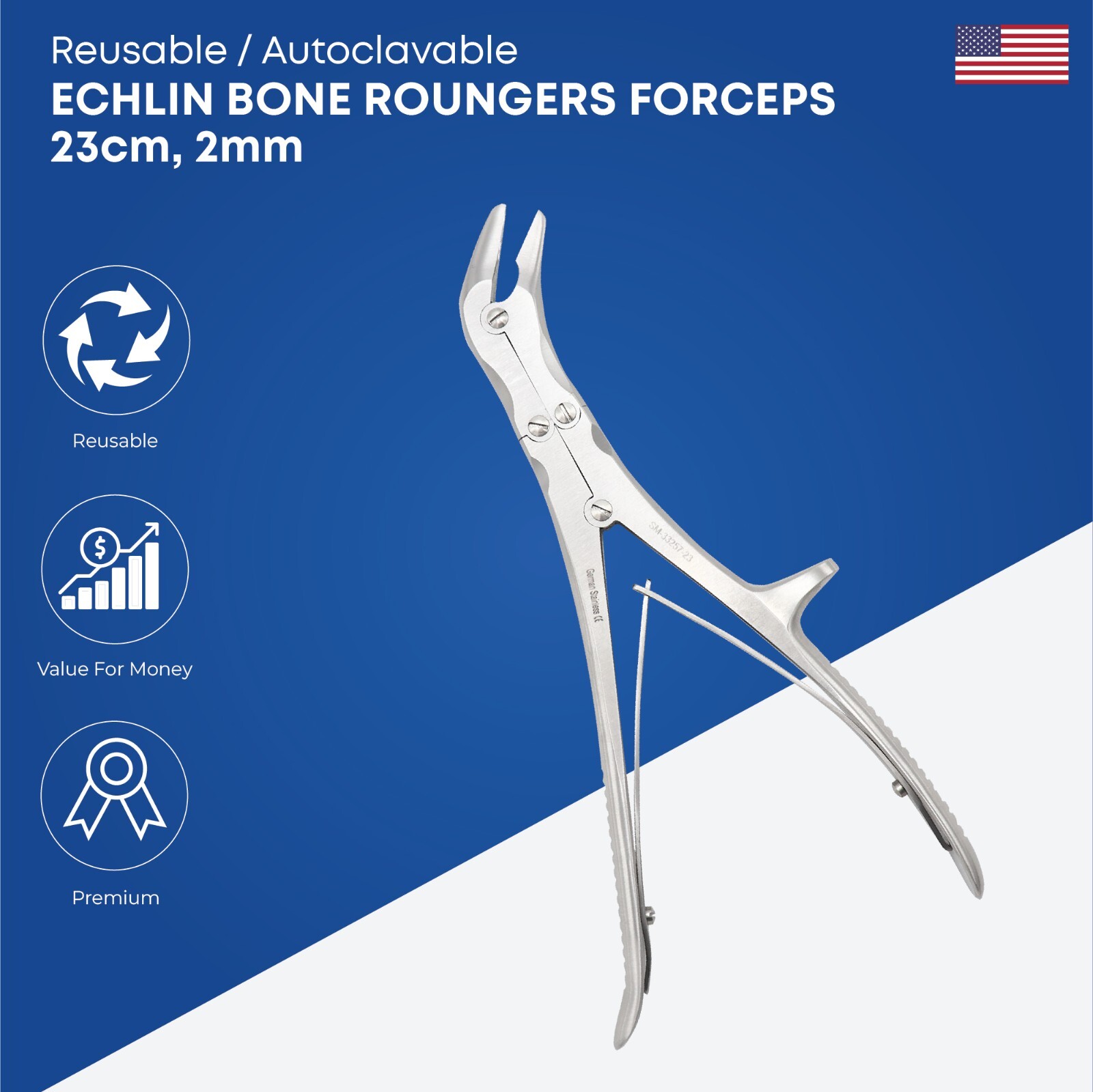 Echlin Bone Rongeurs Length 23 cm stainless steel Orthopedic Instruments