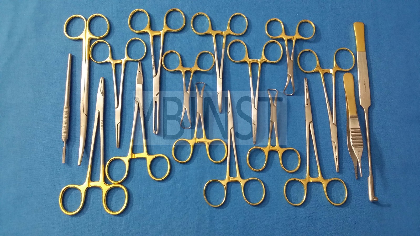 SET OF 18 PCS GOLD HANDLE GENERAL CANINE SPAY PACK SURGICAL INSTRUMENTS KIT