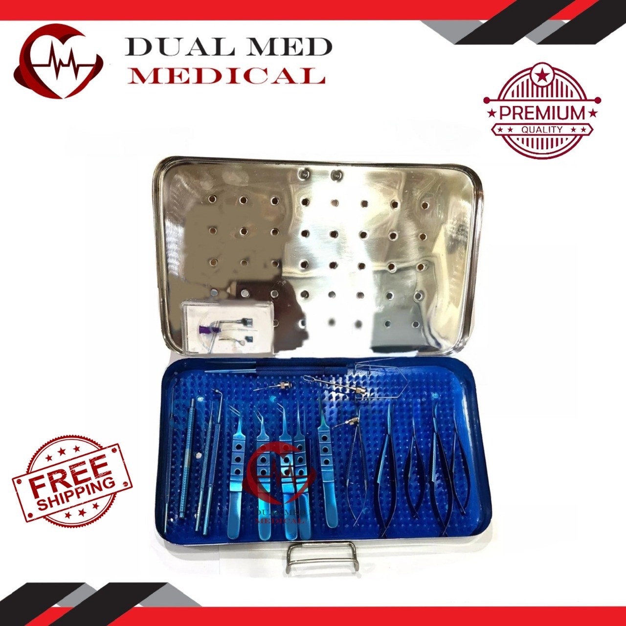 Eye Cataract Set 21 PCS Ophthalmic Surgical Instruments Set With Box