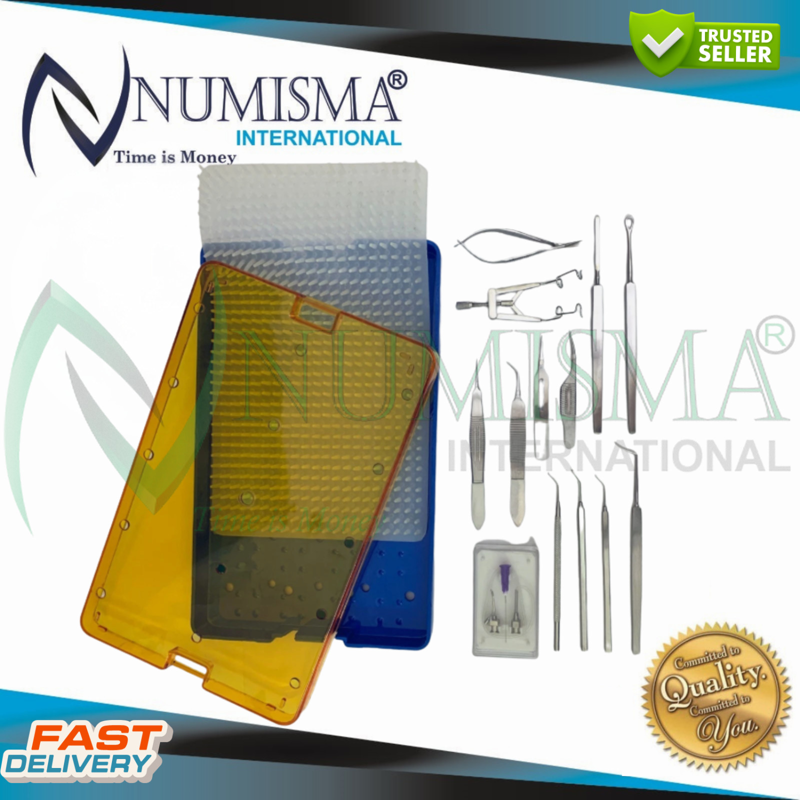 Ophthalmic Cataract Eye Micro Surgery Kit 12 Pcs Surgical Instruments Set