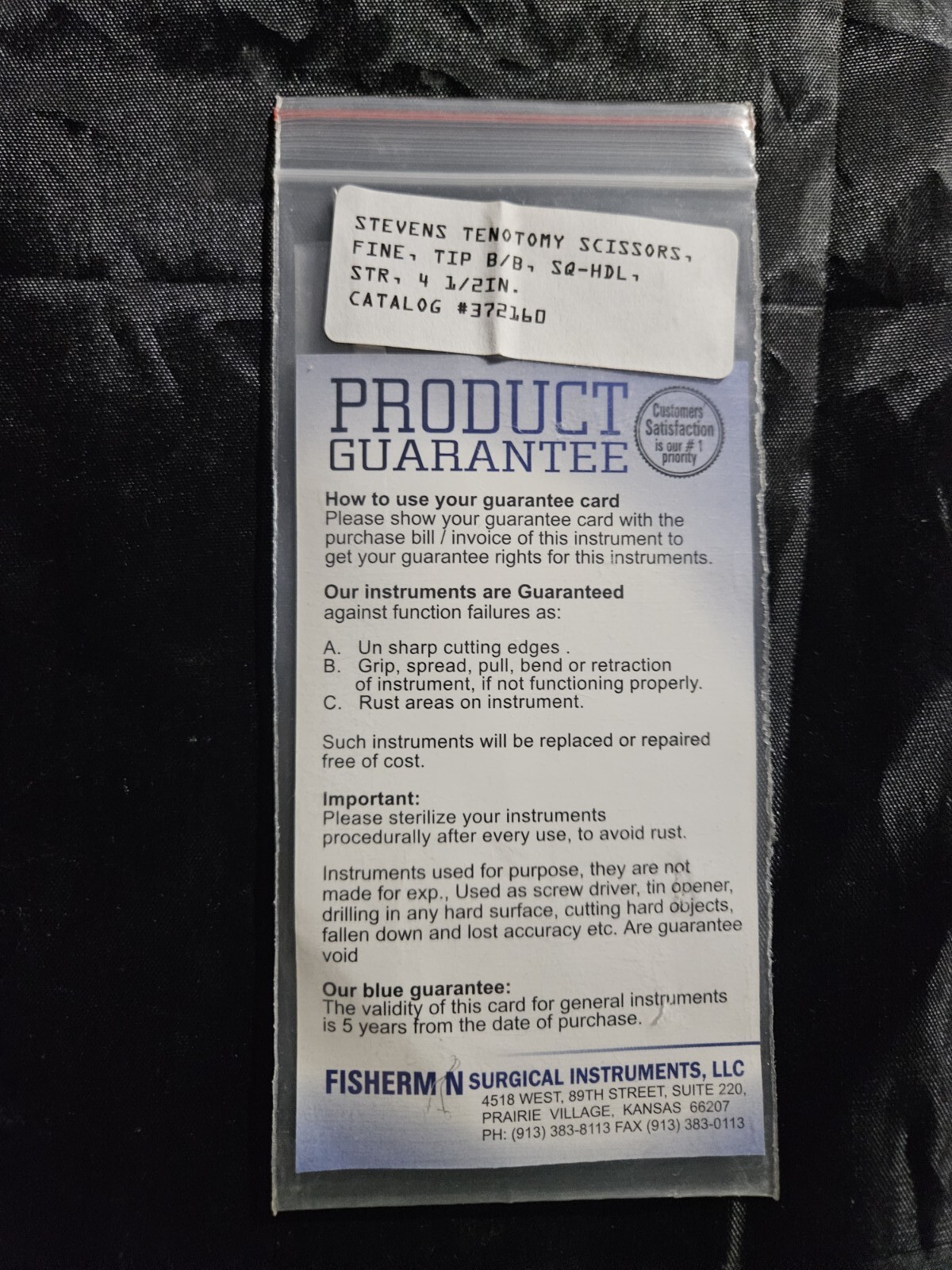 New Steven’s Tenotomy Scissors, Fine Tip B/b Sq-hdl Curved 4 1/2 Germany