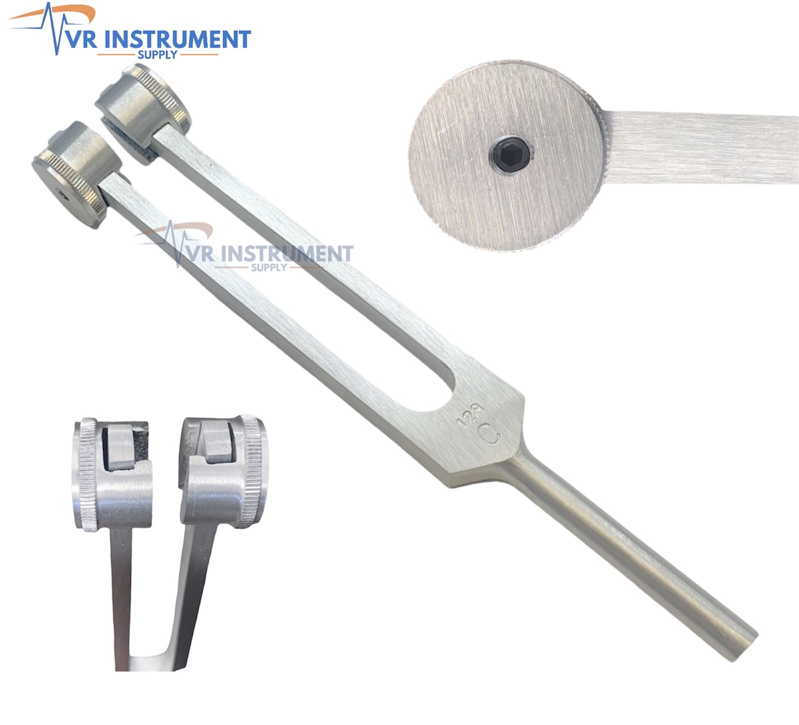 128 Hz Medical-Grade Tuning Fork with Fixed Weights Aluminum Alloy C 128