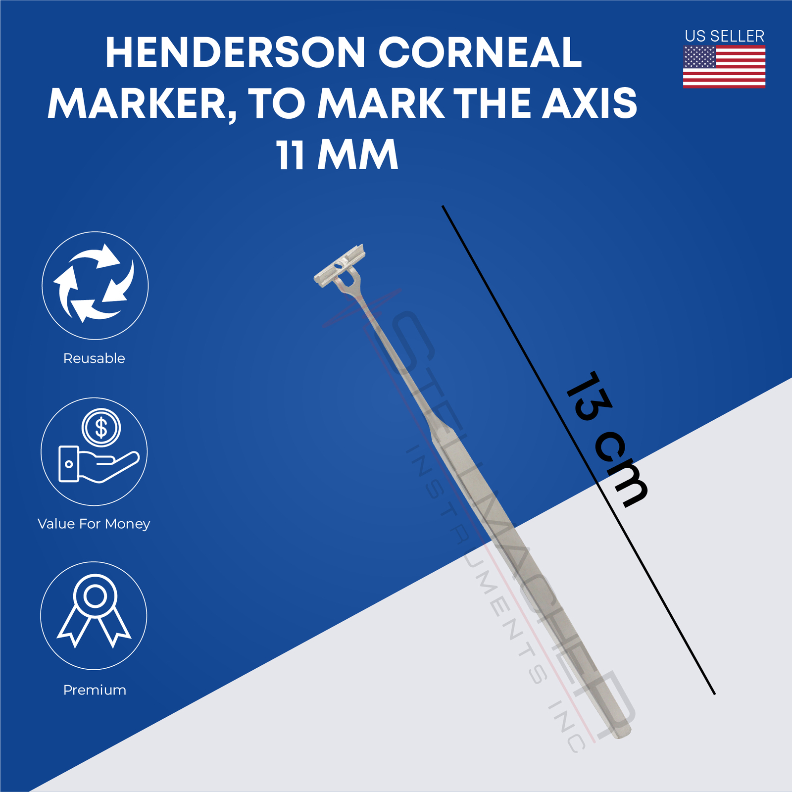 Henderson Corneal Marker Mark the Axis 11 mm Length 13 cm Surgical Surgery Tools