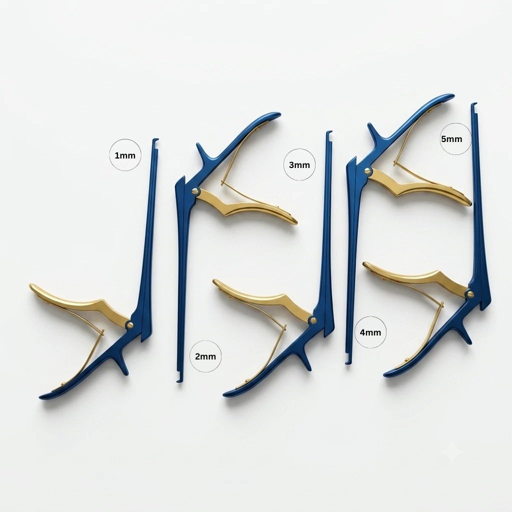 Aesculap Kerrison Rongeur Set 1mm-5mm Blue & Gold Spine Surgical Instrument