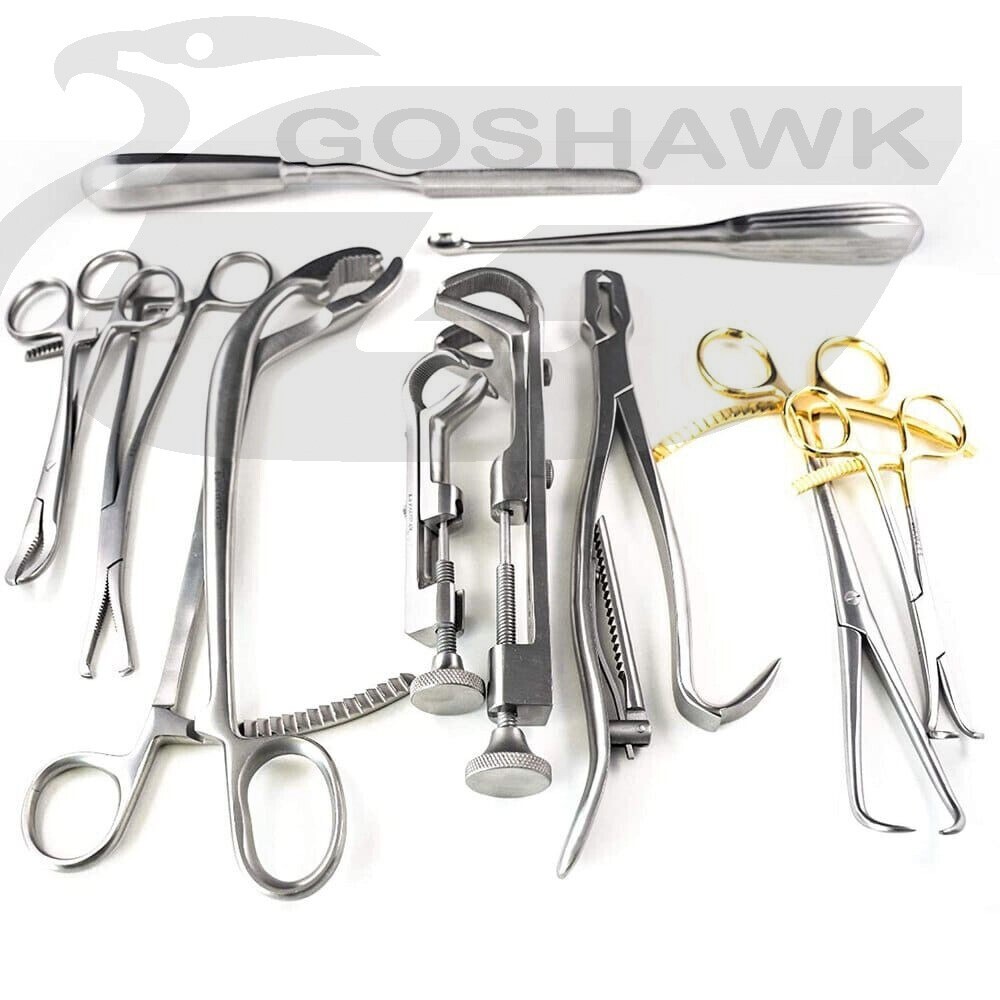 10 Assorted Orthopedic Surgical Instruments Custom Made Set High Quality