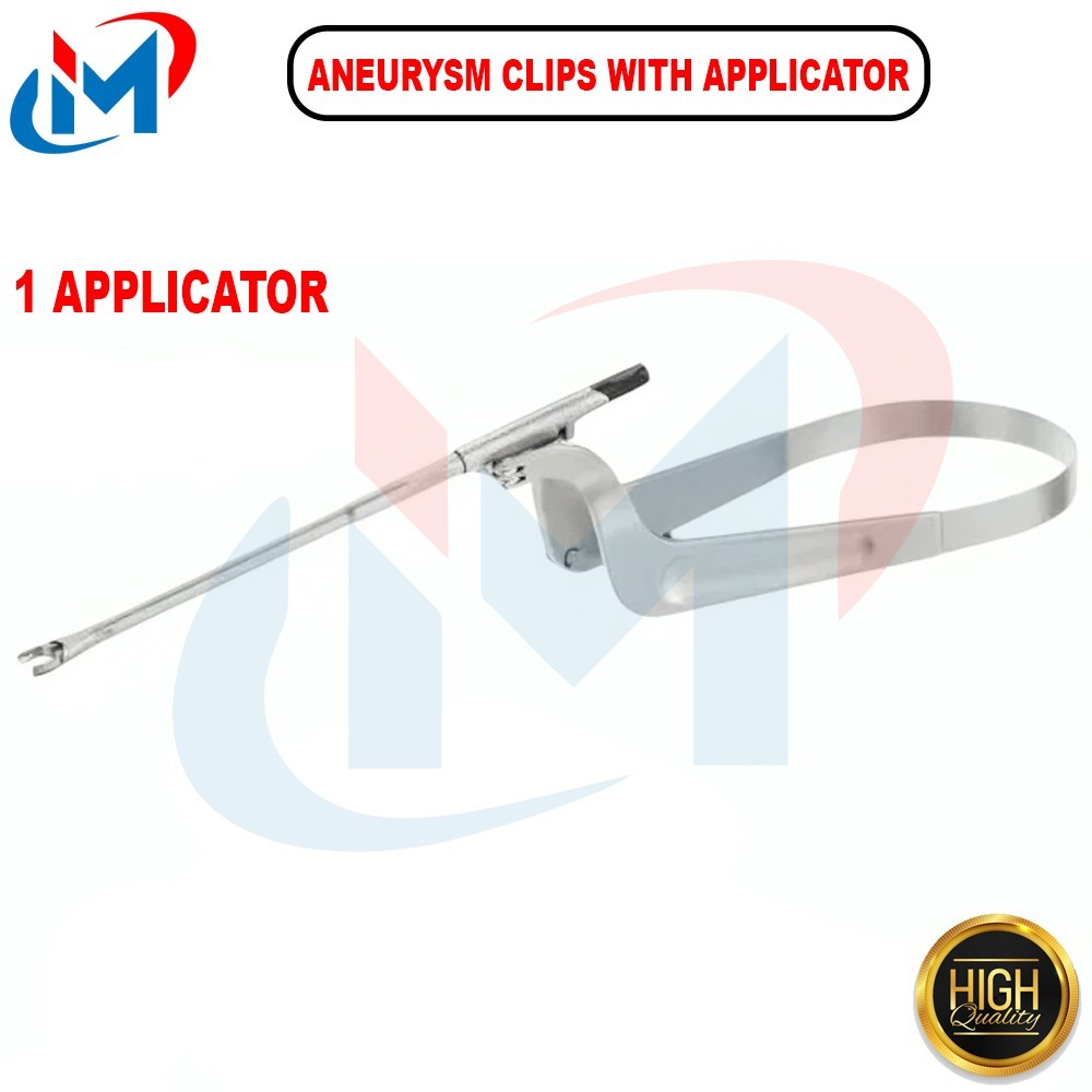 20 Aneurysm Clips & 1 Applicator for Neurosurgery Surgical Instruments