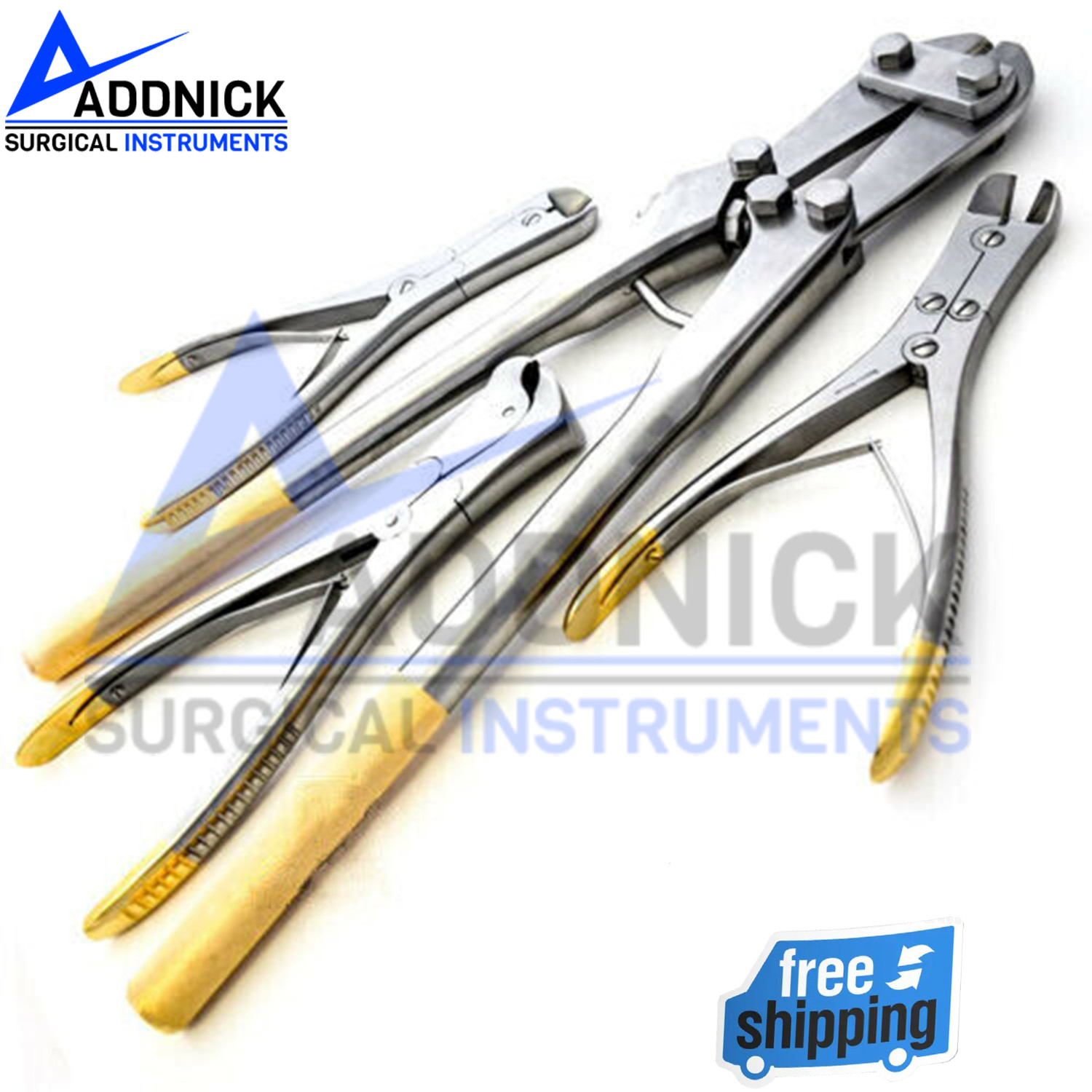 4 PIN & WIRE Cutter Set TC Jaw Orthopedic Surgical Pliers Veterinary Instruments
