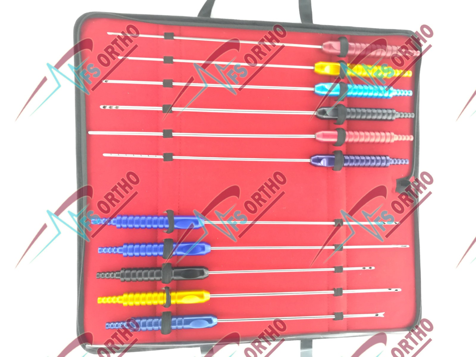 11 Pcs Liposuction Cannulas Fixed Handle Fat Transfer Cosmetic Surgery Kit Set