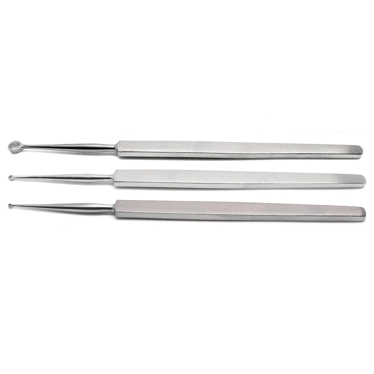 3 pieces Fox Dermal Curettes Dermatology 1mm, 2mm, 5mm ENT Surgical Instruments
