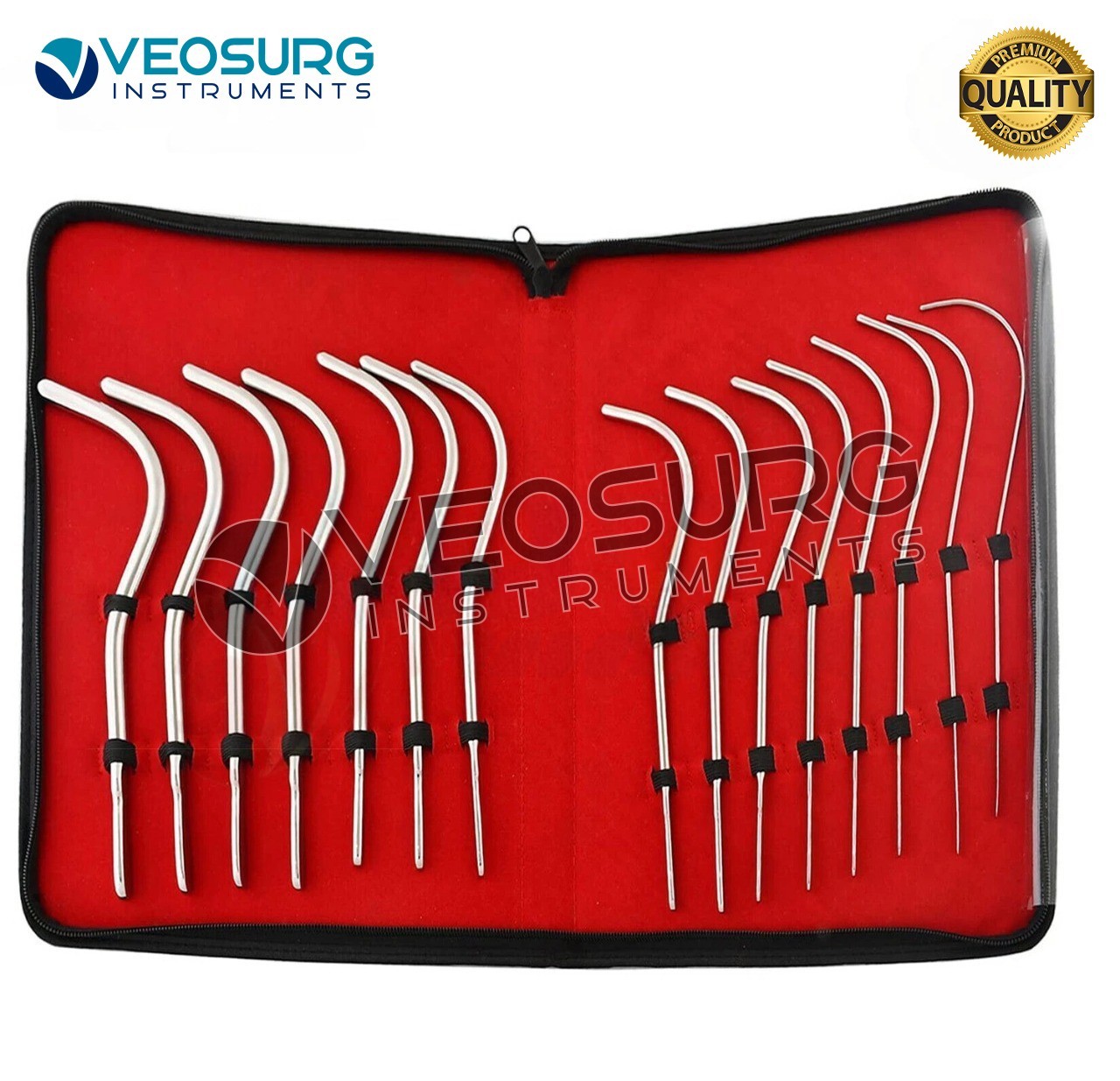 Guyon Urinary Instruments Kit Of 15 Pieces Urethral Bougies Gynecology Premium