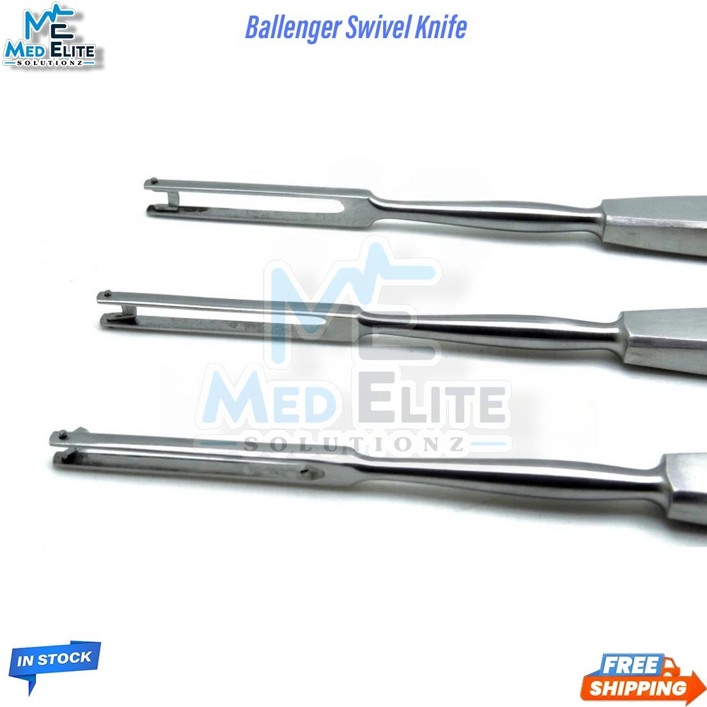 Set of 3 Ballenger Swivel Knife, 7.75 Straight Surgical instruments