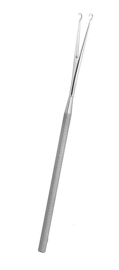 Set of 3 Barsky Skin Hooks, 6″, Knurled Handle, Detachable Hook, 2-Prongs, 9.5mm