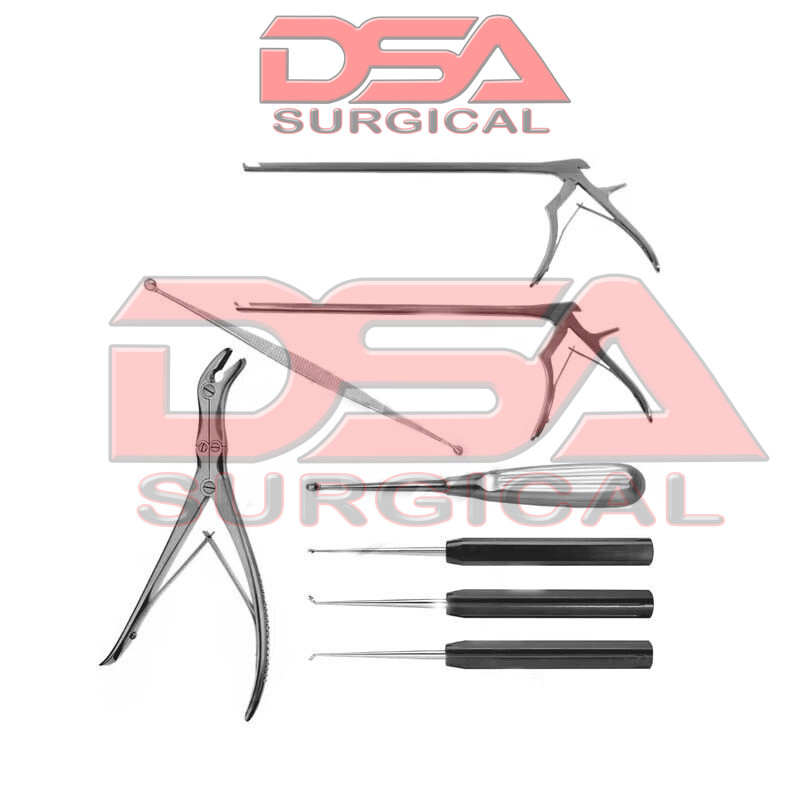 Kerrison Bone Punch Rongeurs & Curettes Orthopedic Instruments Set Of 8 Pcs
