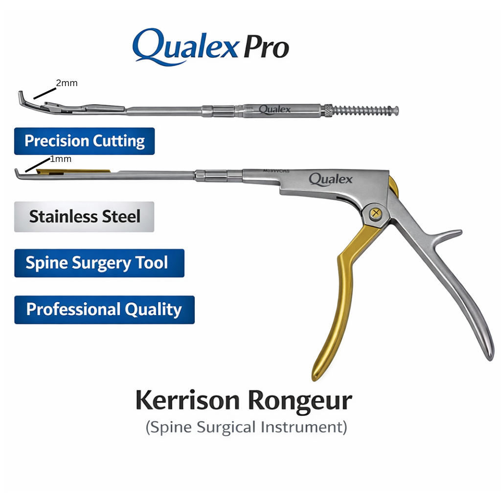 Premium German Kerrison Rongeur Rotating Shaft Stainless Steel 1+2mm