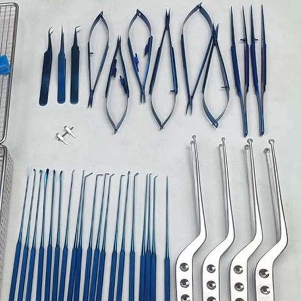 Micro surgery instruments set Neuro Surgical Titanium coated Instrument