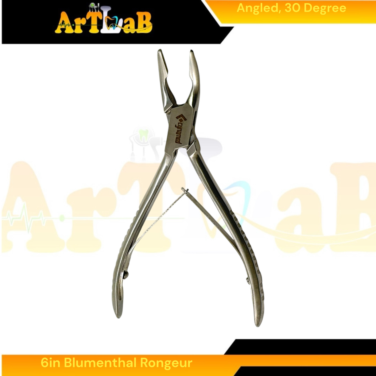 Blumenthal Bone Rongeur 30 Degree Angle, 6″ Long, Spring Handle – Ortho, Dental