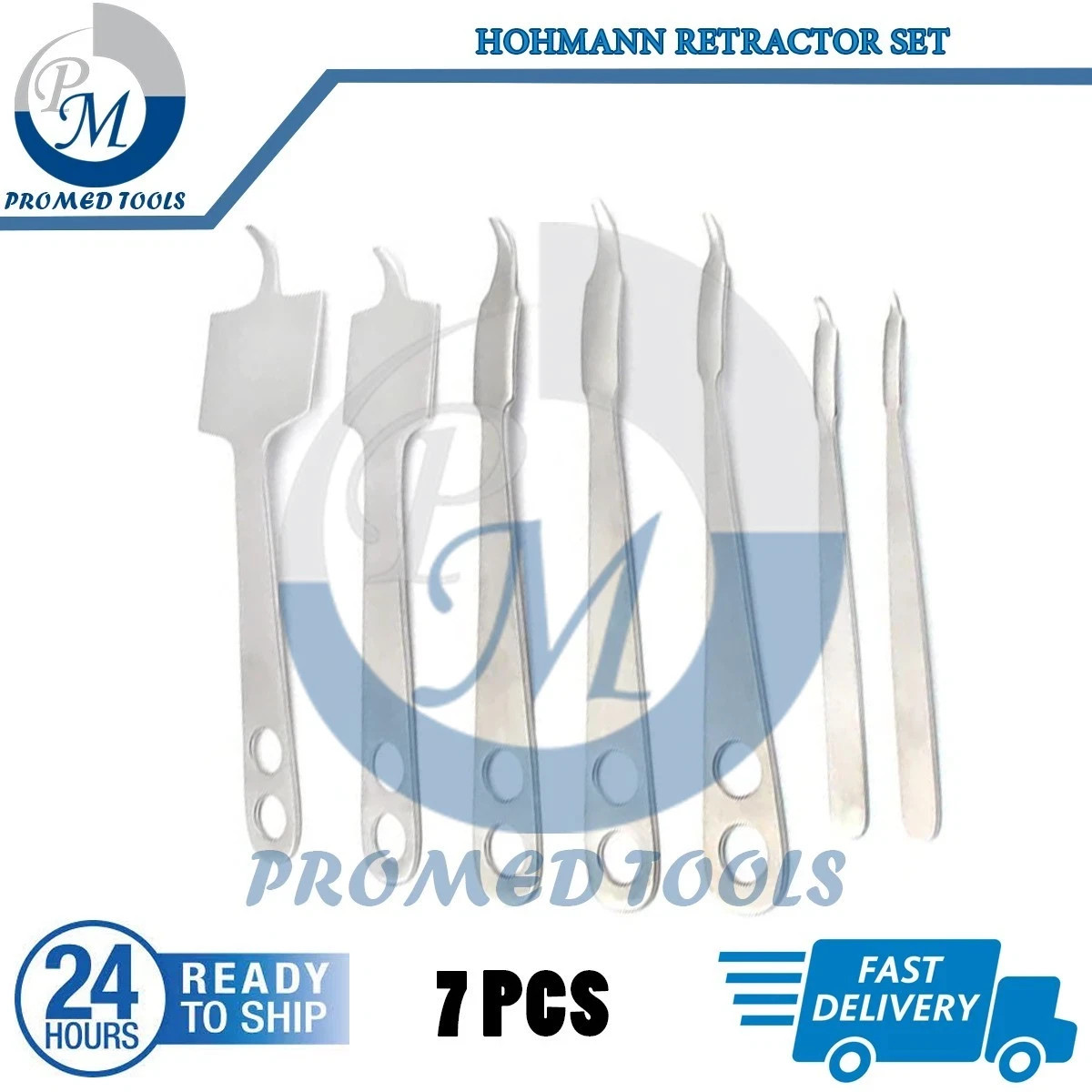 Hohmann Retractor Set of 7 pcs Surgical Orthopedic Instruments German Stainless