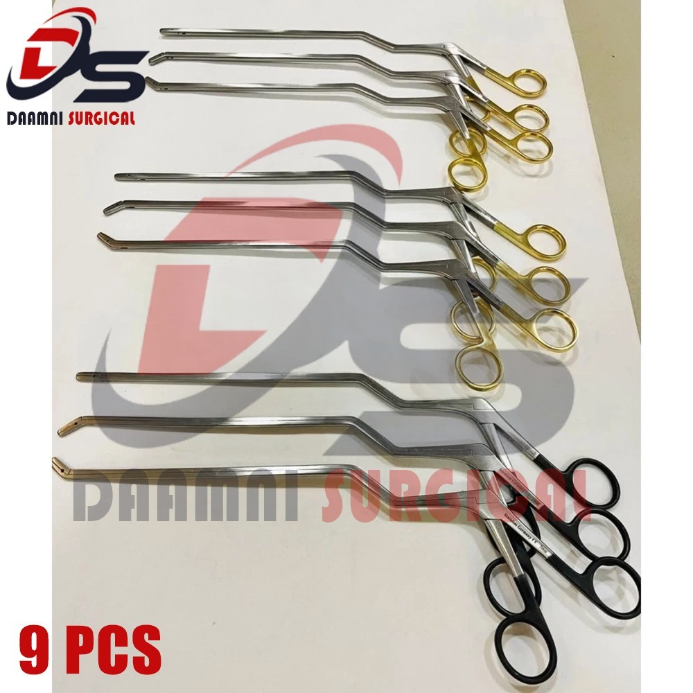 Caspar Intervertebral Bayonet Disc Rongeur set of 9 Pcs Orthopedic Spine