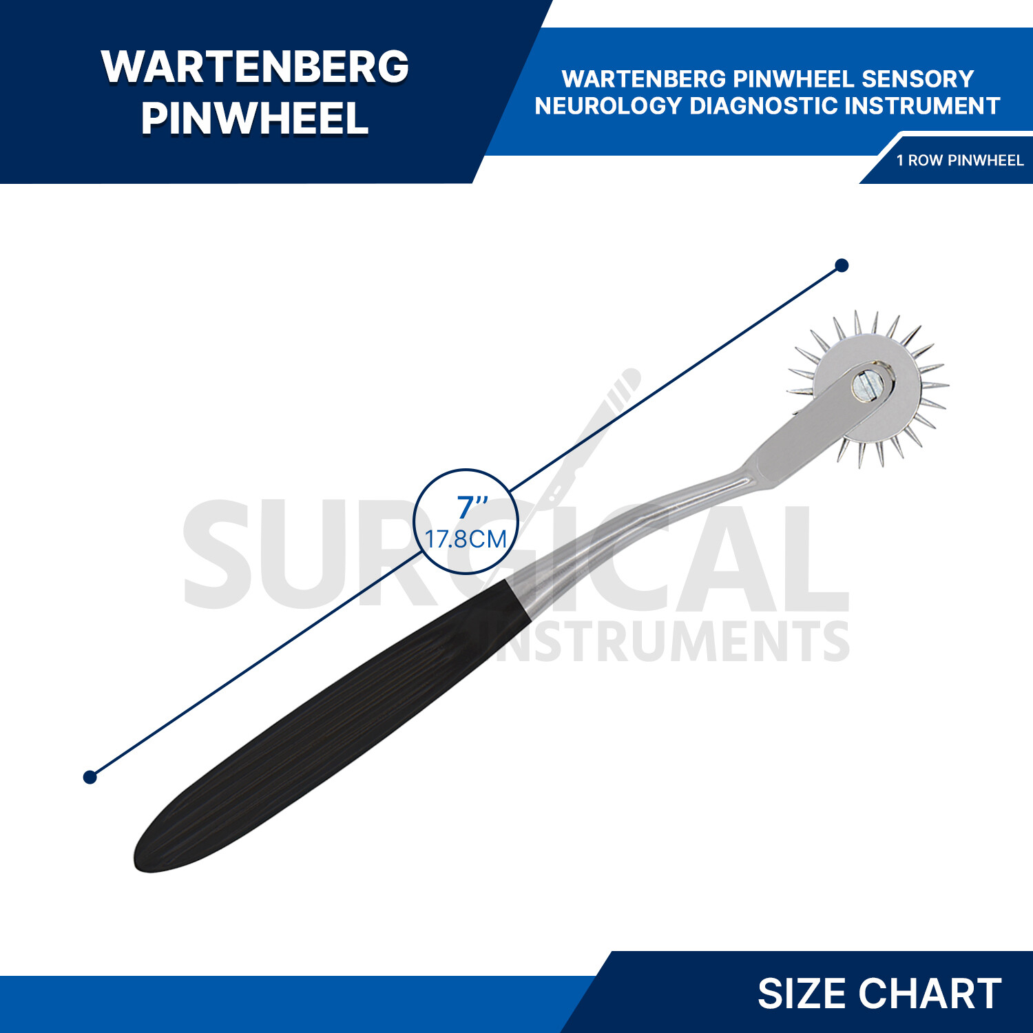4 Pcs Wartenberg Pin Wheel Set Chrome-Plated Surgical Color Handle German Grade