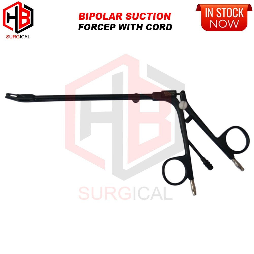 STAMMBERGER Bipolar Suction Forceps, 12.5cm Length, 15° Up Tip With Cord 3 meter