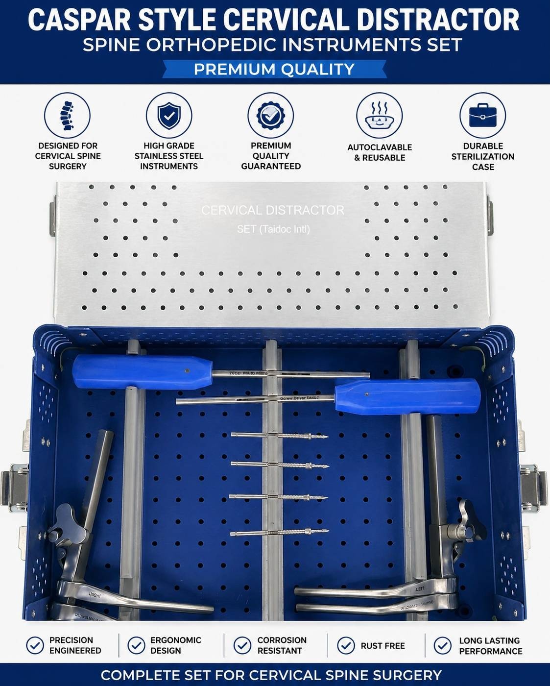 Caspar Style Cervical Distractor Spine Orthopedic Instruments Set