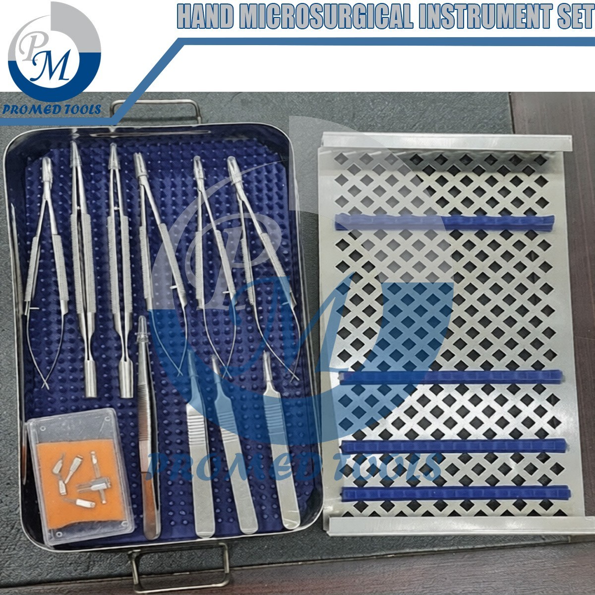 Basic Hand Microsurgery Instrument Kit with Carrying Case