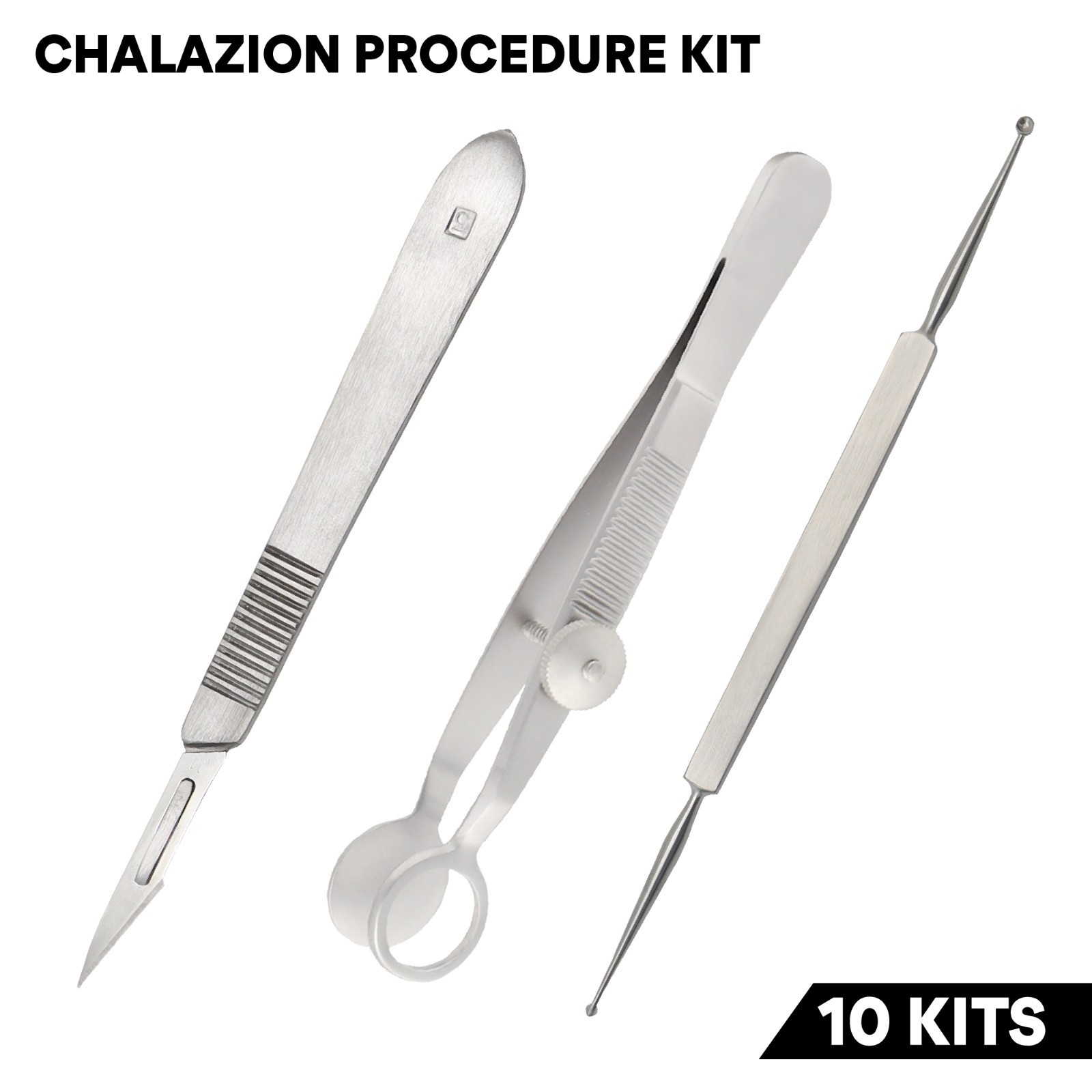3 Pcs Chalazion Procedure Kit Stainless Steel Ophthalmic Instruments 10 kits