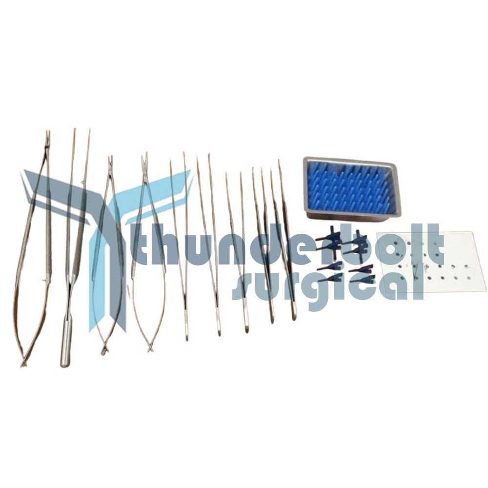 Micro Surgery Instrument Set 9 Pcs With Micro Vascular Clamp Plastic Surgery