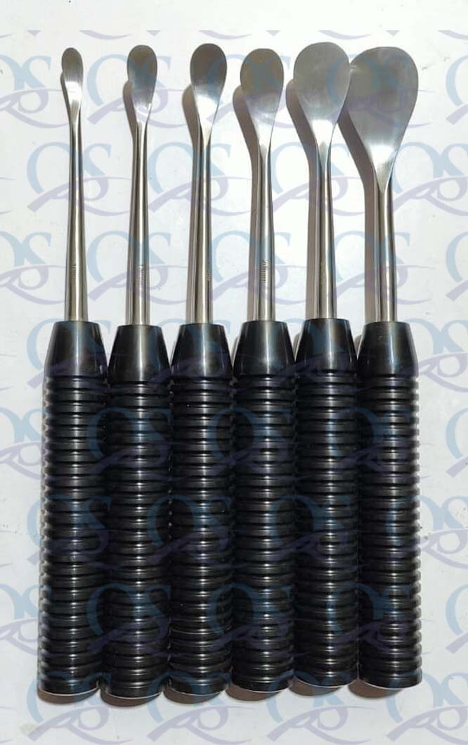 Cobb Elevator Set Spine Surgical orthopedic instruments set of 6 pcs black color