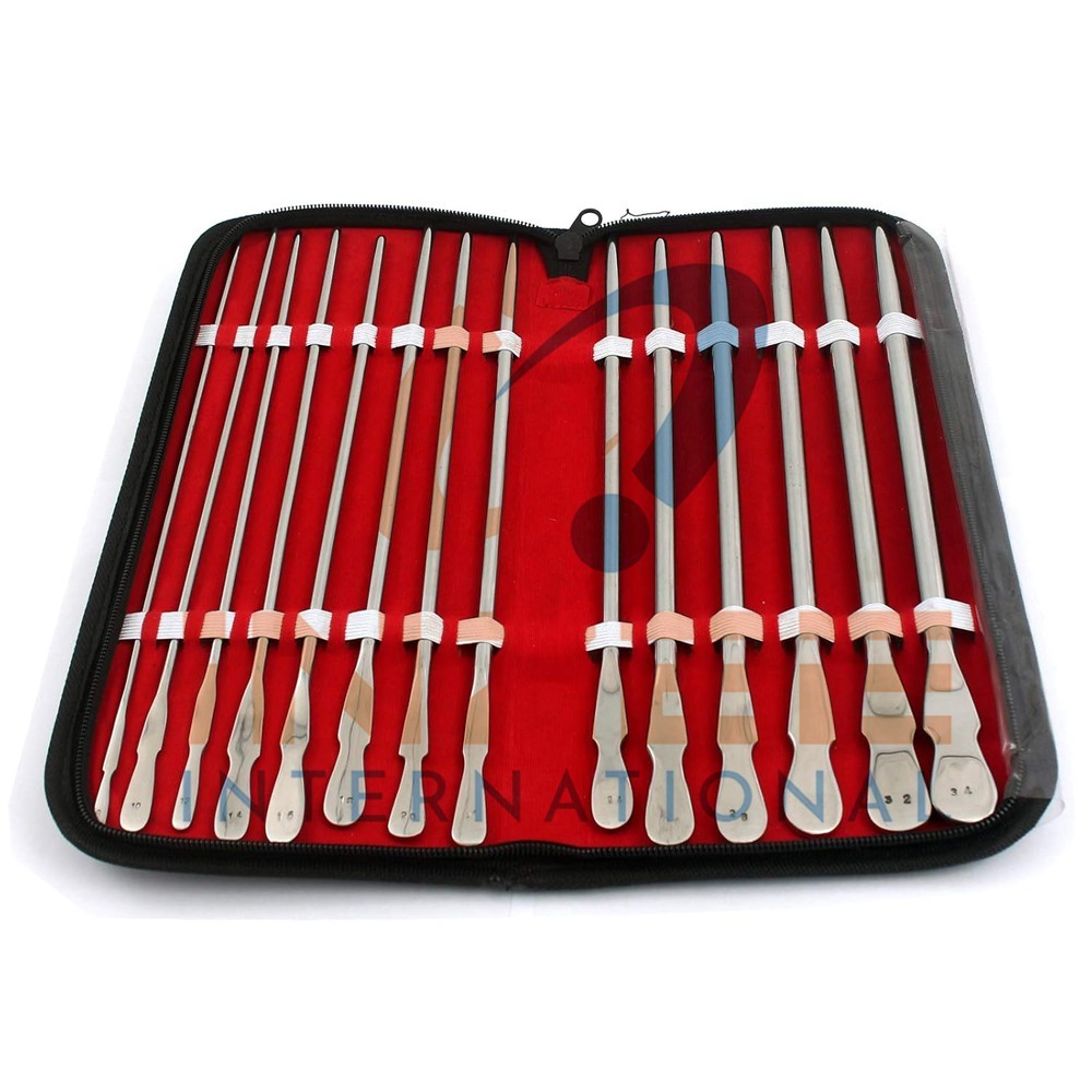 Guyon Urethral Bougies Urethral Sounds Gynecology Dilators Straight 15 PCs Set