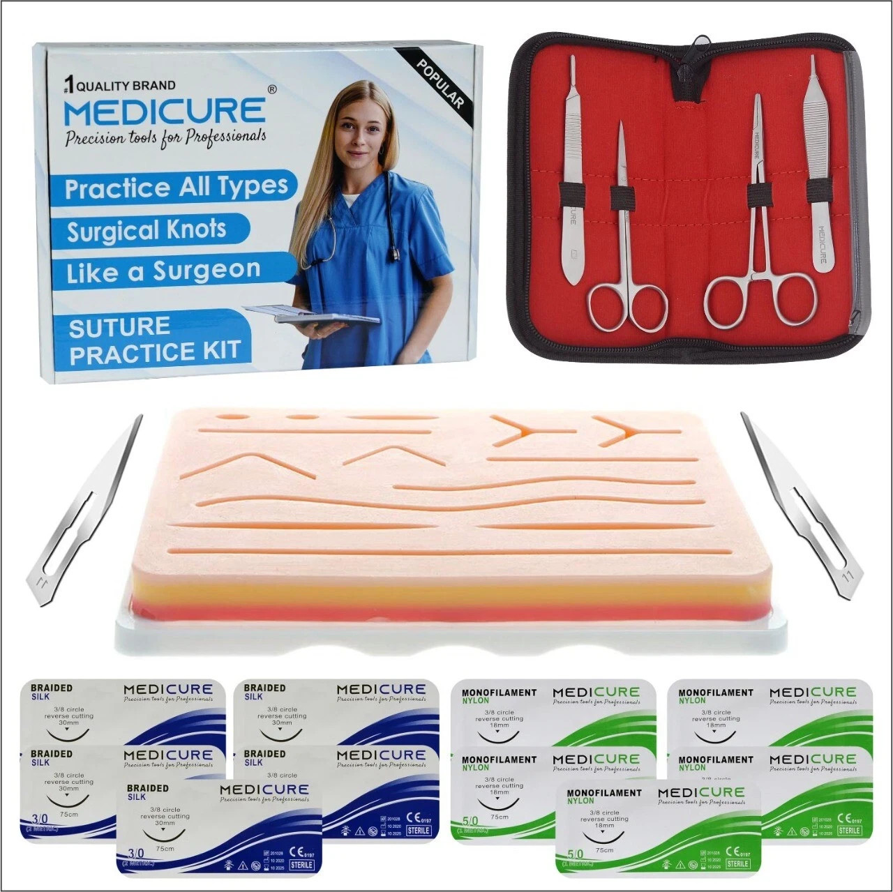 Surgical Basic Suture Kit With Best Pad And Quality Tools For use In Training-