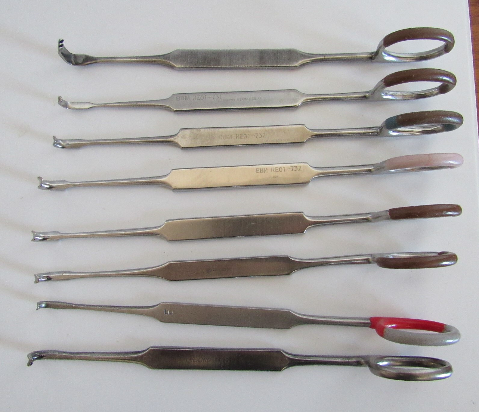Lot of 8 GSource 34.2280 BBM RE01 Pilling 44-2219 Meyerding Finger Retractor