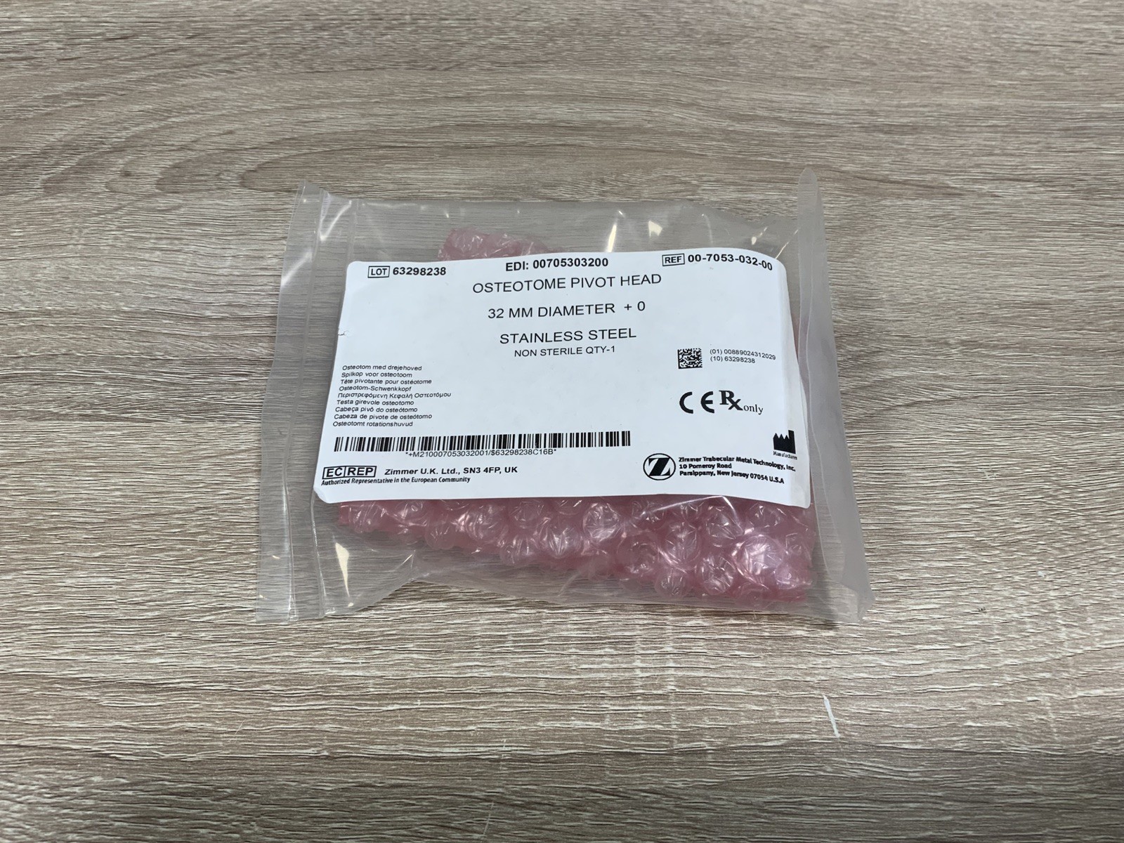 Zimmer 00-7053-032-00 Osteotome Pivot Head 32mm Diameter