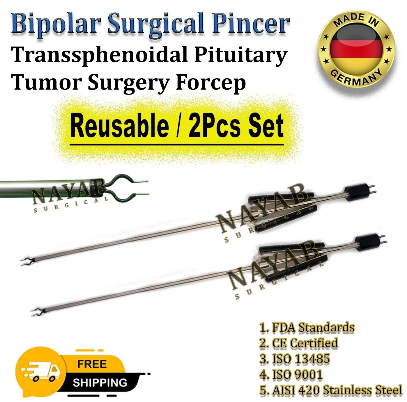 Bipolar Surgical Pincer for Transsphenoidal Pituitary Tumor Surgery – Reusable