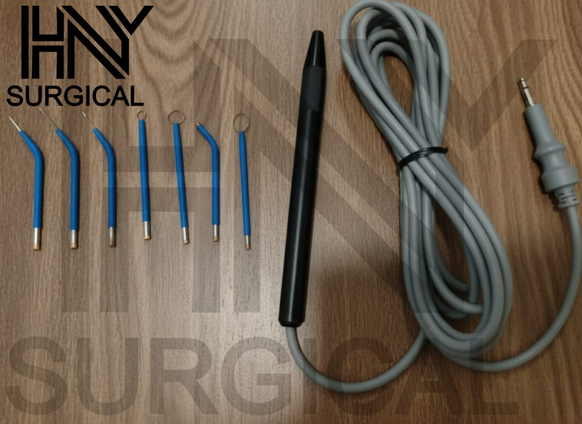 Electro Surgery Handpiece Reuseable Electrodes Set of 7 Pcs with cable