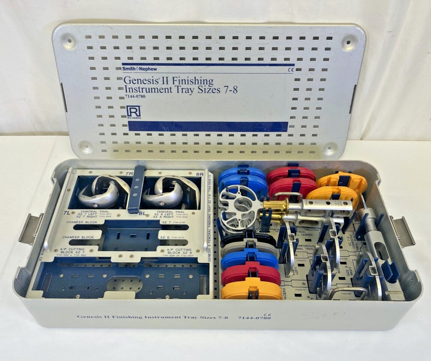 Smith & Nephew Richards 7144-0780 Genesis II Finishing Instrument Tray Sizes 7-8