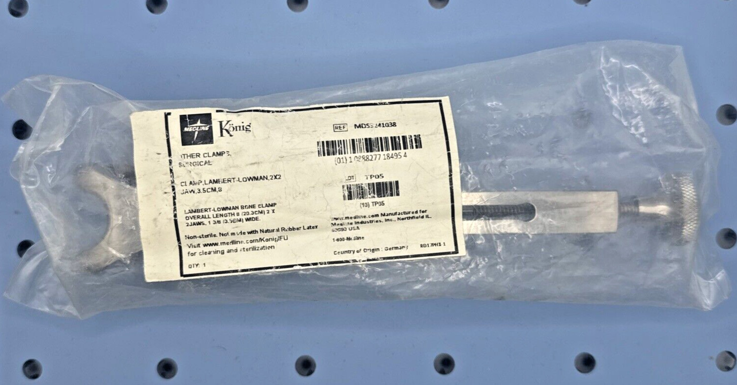 Konig Medline MDS3241038 Lambert Lowman Bone Clamp 2X2 Jaw Orthopedic Instrument