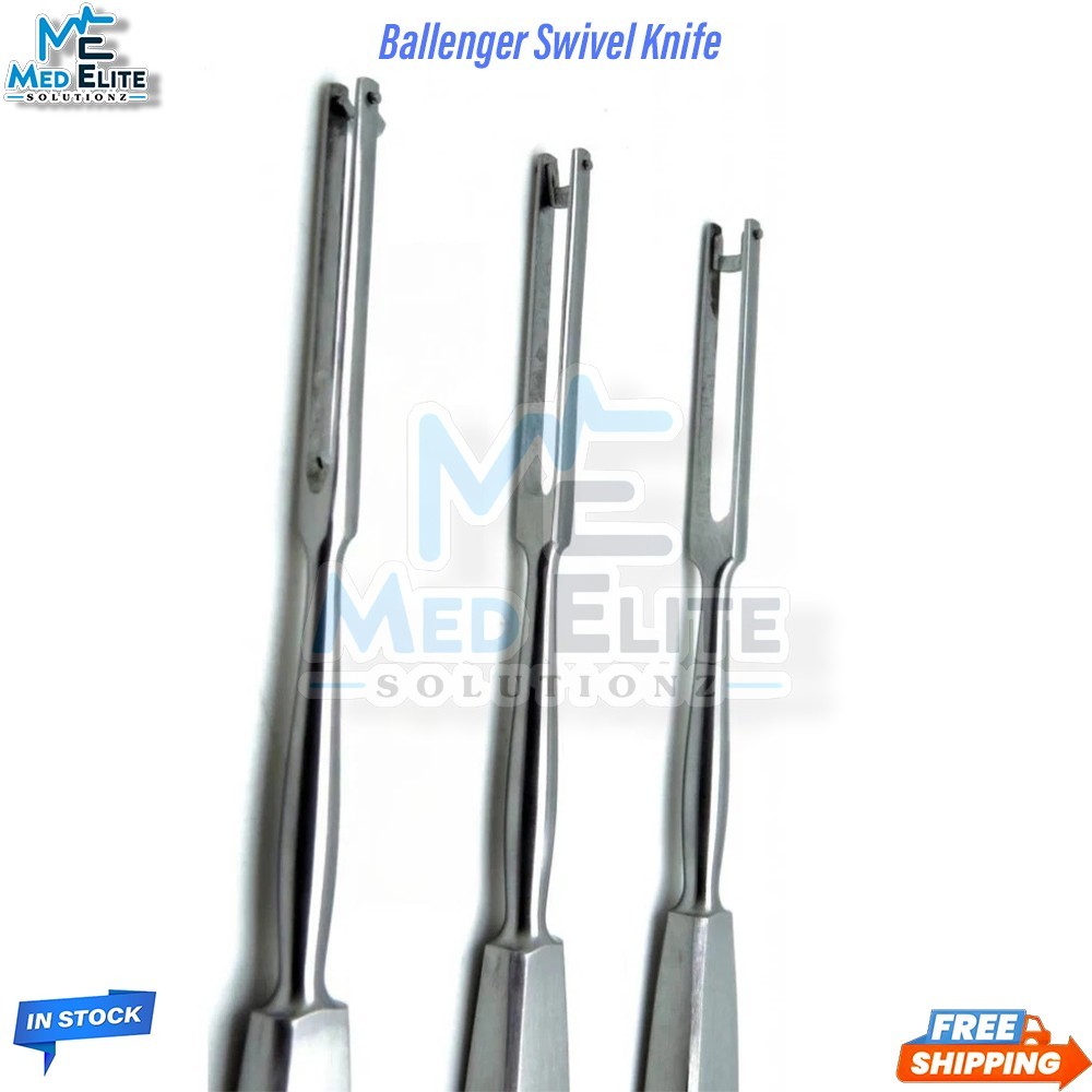 Set of 3 Ballenger Swivel Knife, 7.75 Straight Surgical instruments
