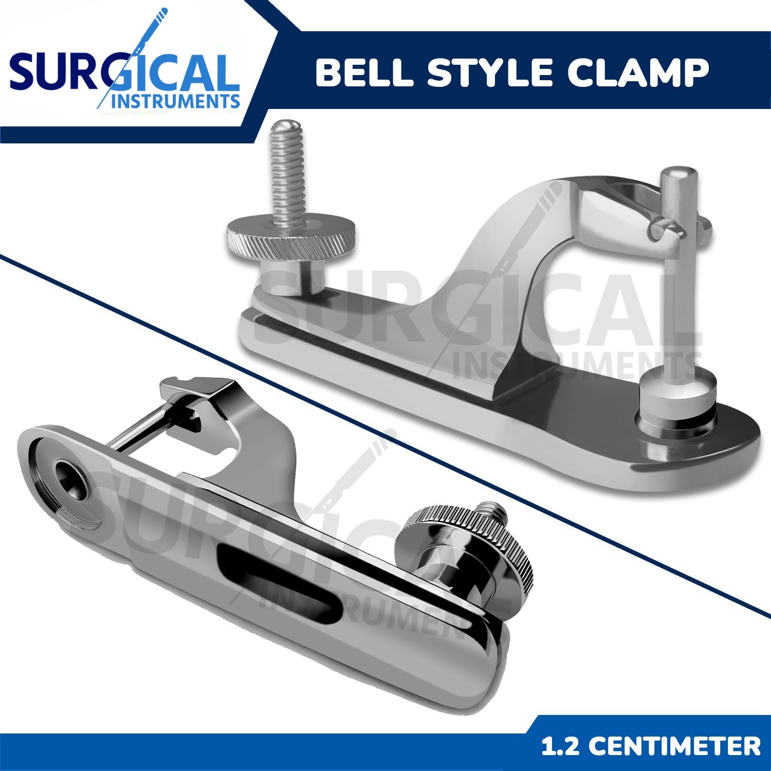 Bell-Type Pediatric Surgical Clamp 1.2 cm Stainless Steel German Grade