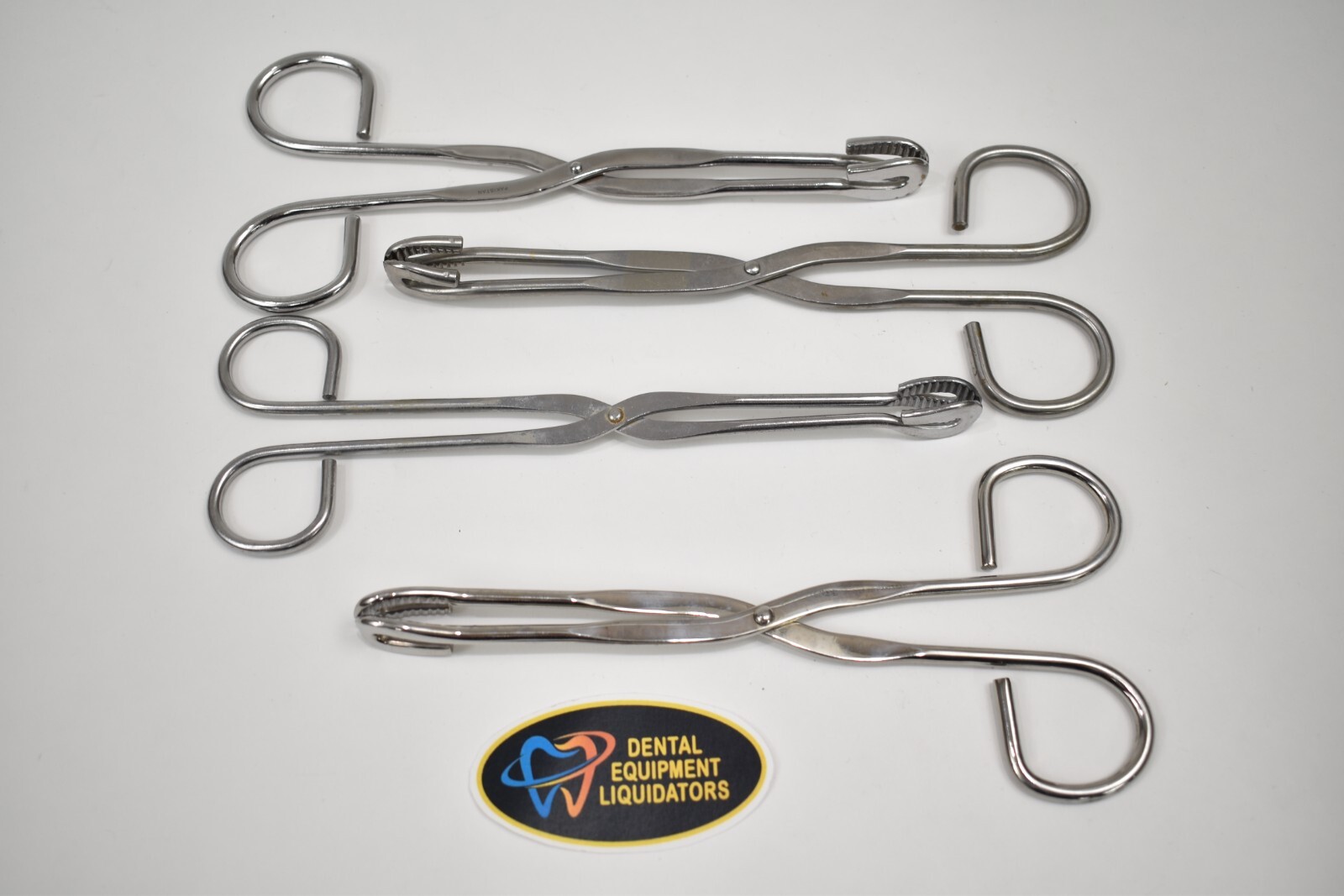 Set of 4 Universal Surgical Sterilizing Forceps 8″ Long Straight Stainless Steel