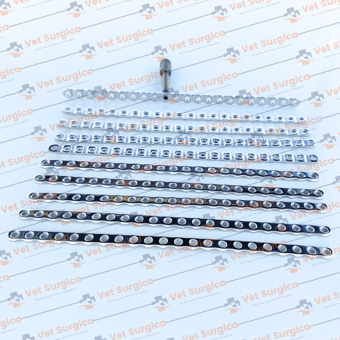 Veterinary 3.5mm ALPS Locking Plates 22 Holes with Locking Sleeve 11 Pcs Set