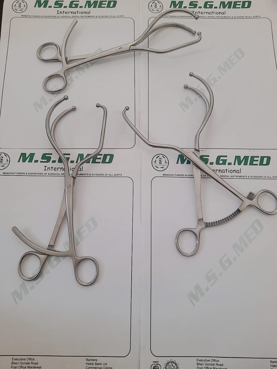 Soft Tissue Bone Reduction Forceps 23cm With Double Prong Ball Tip Stainless
