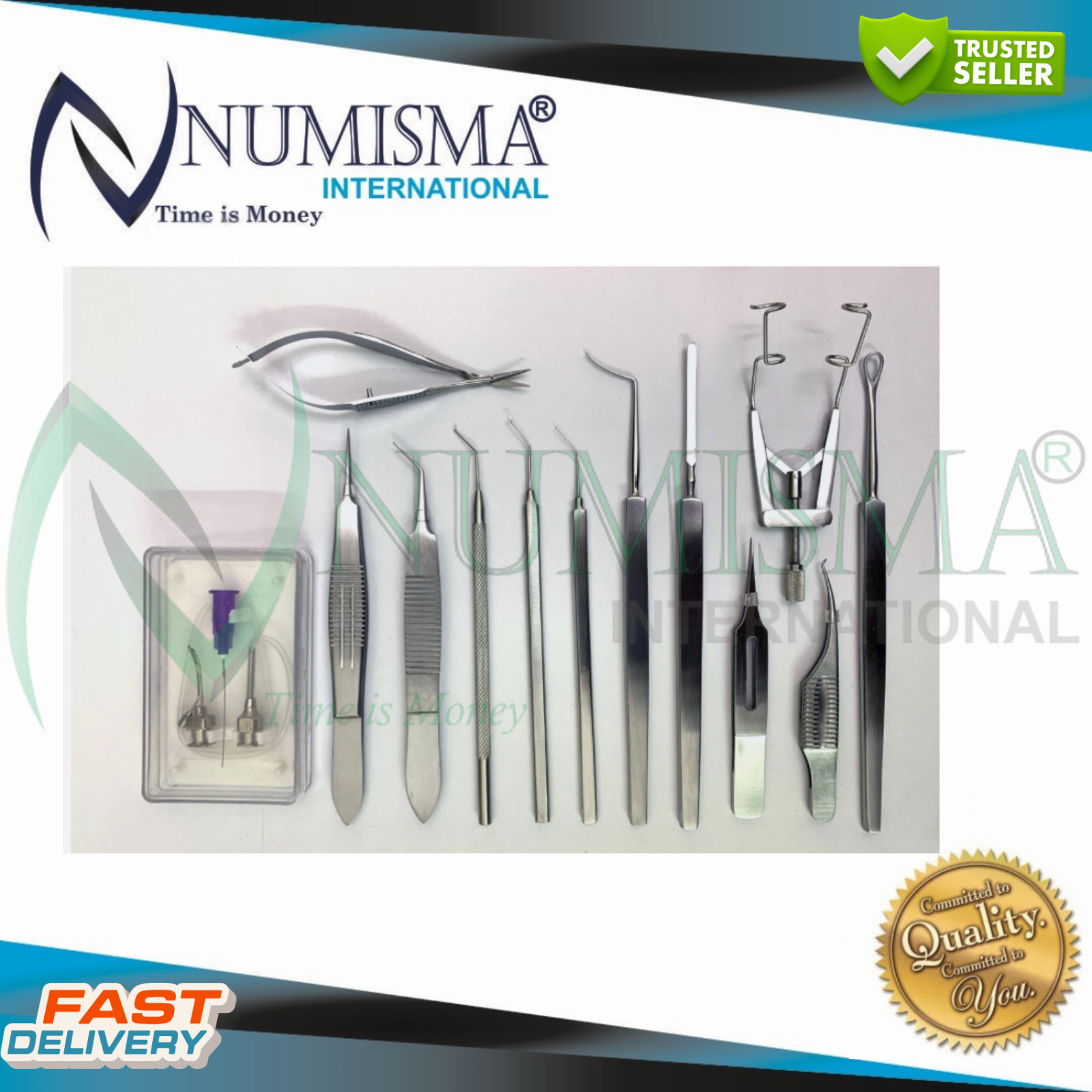 Ophthalmic Cataract Eye Micro Surgery Kit 12 Pcs Surgical Instruments Set