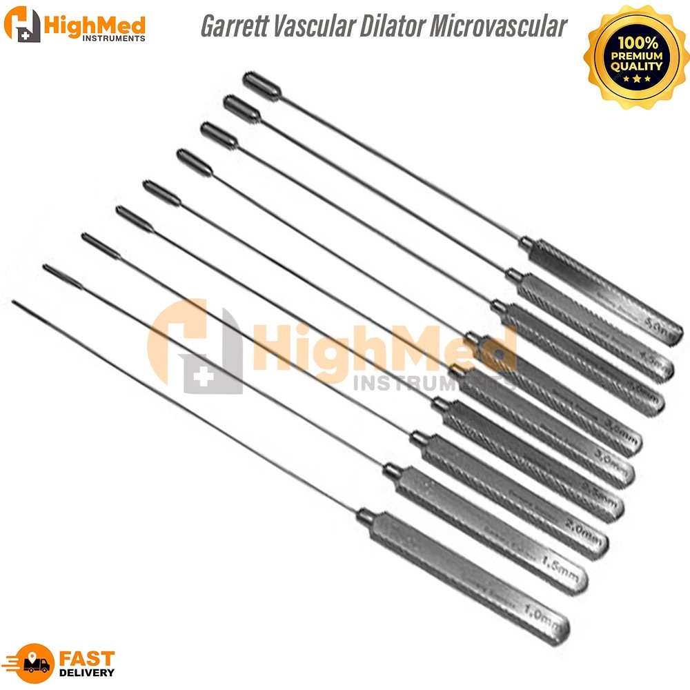 9pcs set Garrett Vascular Dilator Microvascular Set of 9 Surgical Instrument
