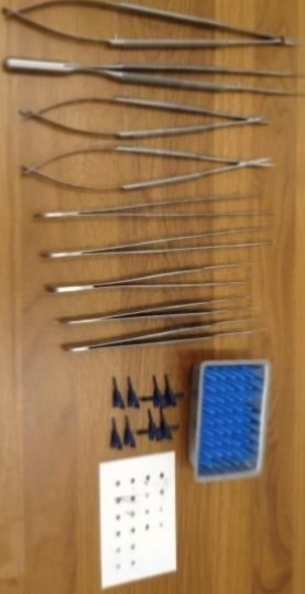 Asico Lot of 17 Micro Hand Surgery Kit Microvascular Clamp Surgical Suture Kit