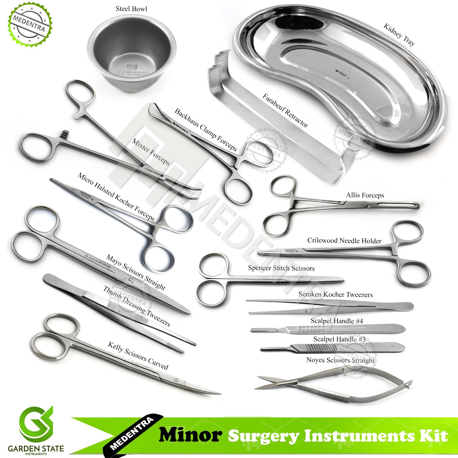 Set Of 17 Minor Surgery Instruments Trauma Suture Dissecting Tools