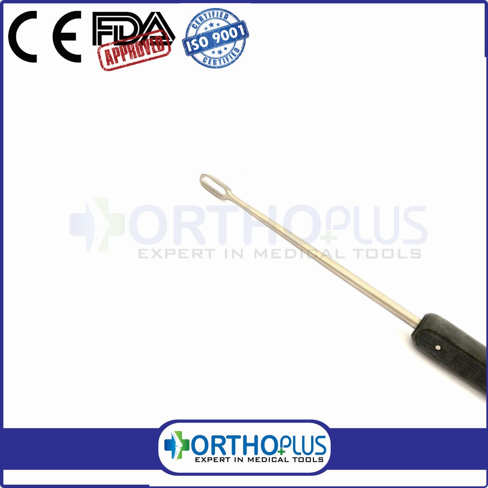 Spinal Bone Curettes 12” Straight Fiber Black Handle Surgical Orthopedic