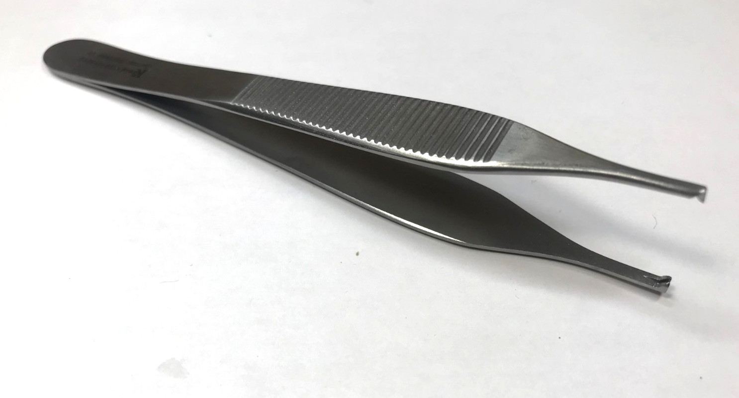 König MDS1018012 Adson Tissue Forceps 4.75″ (12 cm) Straight 1X2 Teeth
